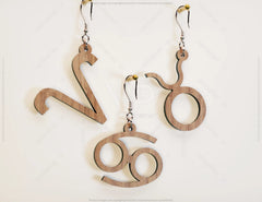 12 Constellation Laser Cut Earrings for Women Zodiac Sign Jewelry Astrology Leo Libra Aries Wooden Glowforge Pendants | SVG, DXF, AI |#120| VectorPort