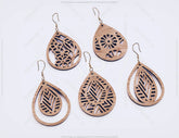 20 Earrings bundle Laser Cut tear drop templates for Women Jewelry Wooden Glowforge Pendants | SVG, DXF, AI |#121| VectorPort