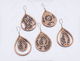 20 Earrings bundle Laser Cut tear drop templates for Women Jewelry Wooden Glowforge Pendants | SVG, DXF, AI |#121|