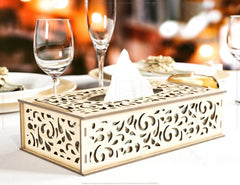 Decorative Laser Cut Tissue Box heart shape Tabletop wooden napkin cover Glowforge SVG |#U121| VectorPort
