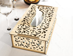 Decorative Laser Cut Tissue Box heart shape Tabletop wooden napkin cover Glowforge SVG |#U121|