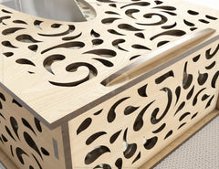 Decorative Laser Cut Tissue Box heart shape Tabletop wooden napkin cover Glowforge SVG |#U121| VectorPort