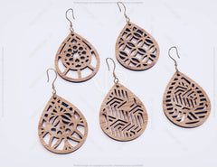 20 Earrings bundle Laser Cut tear drop templates for Women Jewelry Wooden Glowforge Pendants | SVG, DXF, AI |#121|