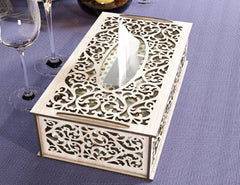 Floral Decorative Laser Cut Tissue Box Tabletop wooden napkin cover Glowforge SVG |#U123|