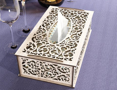 Floral Decorative Laser Cut Tissue Box Tabletop wooden napkin cover Glowforge SVG |#U123| VectorPort