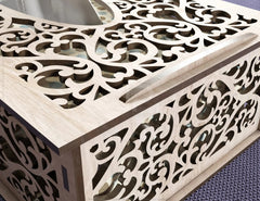 Floral Decorative Laser Cut Tissue Box Tabletop wooden napkin cover Glowforge SVG |#U123| VectorPort