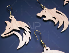 Animal Earrings Hanging 3D Wood Fox Eagle Bird Horse Shape Laser Cut for Women Jewelry Glowforge Pendants | SVG, DXF, AI |#124|