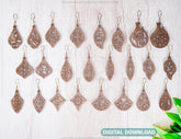 24 Earrings Template LaserCut files Svg Glowforge Cricut Jewelry Pendants Drop | SVG, DXF, AI |#126| VectorPort
