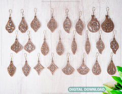 24 Earrings Template LaserCut files Svg Glowforge Cricut Jewelry Pendants Drop | SVG, DXF, AI |#126| VectorPort