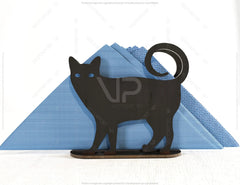 Cat Silhouette Decorative Napkin Holder Laser Cut Heart Leaf Rose shape Tabletop wooden holder SVG |#U126| VectorPort