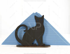 Cat Silhouette Decorative Napkin Holder Laser Cut Heart Leaf Rose shape Tabletop wooden holder SVG |#U126| VectorPort