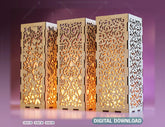 Decorative Wooden table Lamp Lantern Candle Holder Laser Cut Tea light SVG Cut Plan |#U128| VectorPort