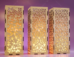 Decorative Wooden table Lamp Lantern Candle Holder Laser Cut Tea light SVG Cut Plan |#U128| VectorPort