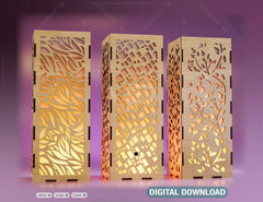 Decorative Wooden table Lamp Lantern Candle Holder Laser Cut Tea light SVG Cut Plan |#U129| VectorPort