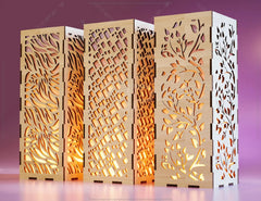 Decorative Wooden table Lamp Lantern Candle Holder Laser Cut Tea light SVG Cut Plan |#U129| VectorPort