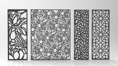 Tree Ornaments for decorative partitions panel screen CNC Laser Cutting File | SVG, DXF, AI |#C013|