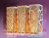 Decorative Wooden table Lamp Lantern Candle Holder Laser Cut Tea light SVG Cut Plan |#U130| VectorPort