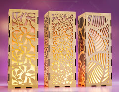Decorative Wooden table Lamp Lantern Candle Holder Laser Cut Tea light SVG Cut Plan |#U130| VectorPort