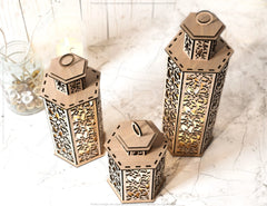 Wooden Wedding Decoration Lantern Laser Cut Centerpiece Night Light Lampshade Table Candle Holder SVG |#U132|