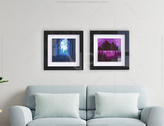 Night Mountains landscape scene multilayer shadow box Painting Frame Wall Decoration Art | SVG, DXF, AI |#133| VectorPort