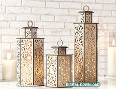 Wooden Wedding Decoration Lantern Laser Cut Centerpiece Night Light Lampshade Table Candle Holder SVG |#U134| VectorPort
