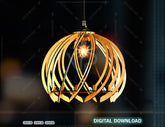 Wood Modern Hanging Round chandelier lamp shade Pendant light template svg laser cut plywood| SVG, DXF, AI |#135|