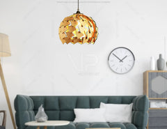 Scandinavian Pine Cone Wood Modern Hanging chandelier lamp shade Pendant light template svg laser cut plywood| SVG, DXF, AI |#136| VectorPort