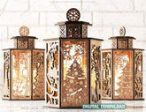 Christmas Lamp Night Light Deer Lantern Decoration Centerpiece Lampshade Table Candle Holder SVG |#U138| VectorPort