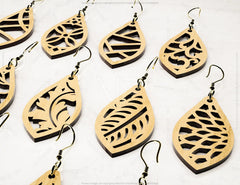 Earrings bundle Laser Cut tear drop templates for Women Jewelry Wooden 24 style templates Pendants | SVG, DXF, AI |#138| VectorPort