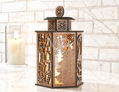 Christmas Lamp Night Light Deer Lantern Decoration Centerpiece Lampshade Table Candle Holder SVG |#U138|