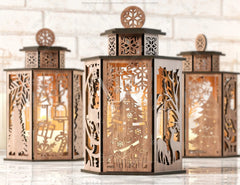 Christmas Lamp Night Light Deer Lantern Decoration Centerpiece Lampshade Table Candle Holder SVG |#U138| VectorPort