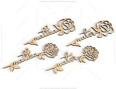 Mother's Day Personalized Roses Laser Cut Art Acrylic wood Flower in different languages | SVG, DXF |#139| VectorPort