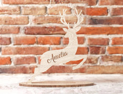 Christmas Personalized Standing Reindeer decorations Place Your text Deer Table Customizable Decor SVG |#U139| VectorPort