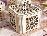 Floral Design Decorative Wooden Gift box laser cut jeweler case Wedding Love vector model Glowforge cut file |#U140| VectorPort
