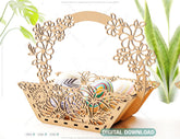 Decorative Laser Cut Wooden Easter Basket Laser cut Egg Bowl SVG files cnc template laser cut | SVG, DXF |#142| VectorPort