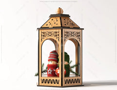 Christmas Scene Wooden Diorama Lantern Lamp Night Decoration Lampshade Table Candle Holder Digital Download SVG |#U144|