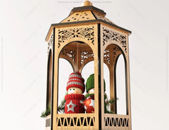 Christmas Scene Wooden Diorama Lantern Lamp Night Decoration Lampshade Table Candle Holder Digital Download SVG |#U144|