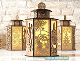 Christmas Lamp Night Light Deer Lantern Decoration Centerpiece Lampshade Table Candle Holder SVG |#U145| VectorPort