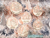 Customizable Christmas balls Tree Decorations Craft Hanging Bauble wood carving stencil laser cut templates Digital Downloads |#U146|