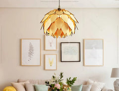 Lotus Shape Hanging Wooden Ceiling Lamp chandelier Pendant light template svg laser cut plywood| SVG, DXF, AI |#147|