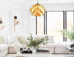 Lotus Shape Hanging Wooden Ceiling Lamp chandelier Pendant light template svg laser cut plywood| SVG, DXF, AI |#147| VectorPort