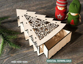 Christmas Tree Decorative Wooden Gift box Tree Shape laser cut jeweler case Digital Download SVG cut file |#U148| VectorPort