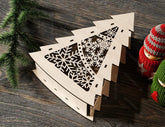Christmas Tree Decorative Wooden Gift box Tree Shape laser cut jeweler case Digital Download SVG cut file |#U148| VectorPort