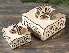 Cute Gift Box with Ribbon Decorative Wooden laser cut jeweler case Wedding Love Ring box vector model Digital Download |#U149| VectorPort