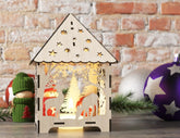 Christmas Candle Holder Decorations Wooden House Laser Cut Night Light Lamp Table Tea light SVG |#U150| VectorPort