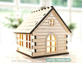Candle Holder Wooden House Laser Cut Night Light Lamp Plywood Home Table Candle Holder Tea light Digital Download SVG |#U152|