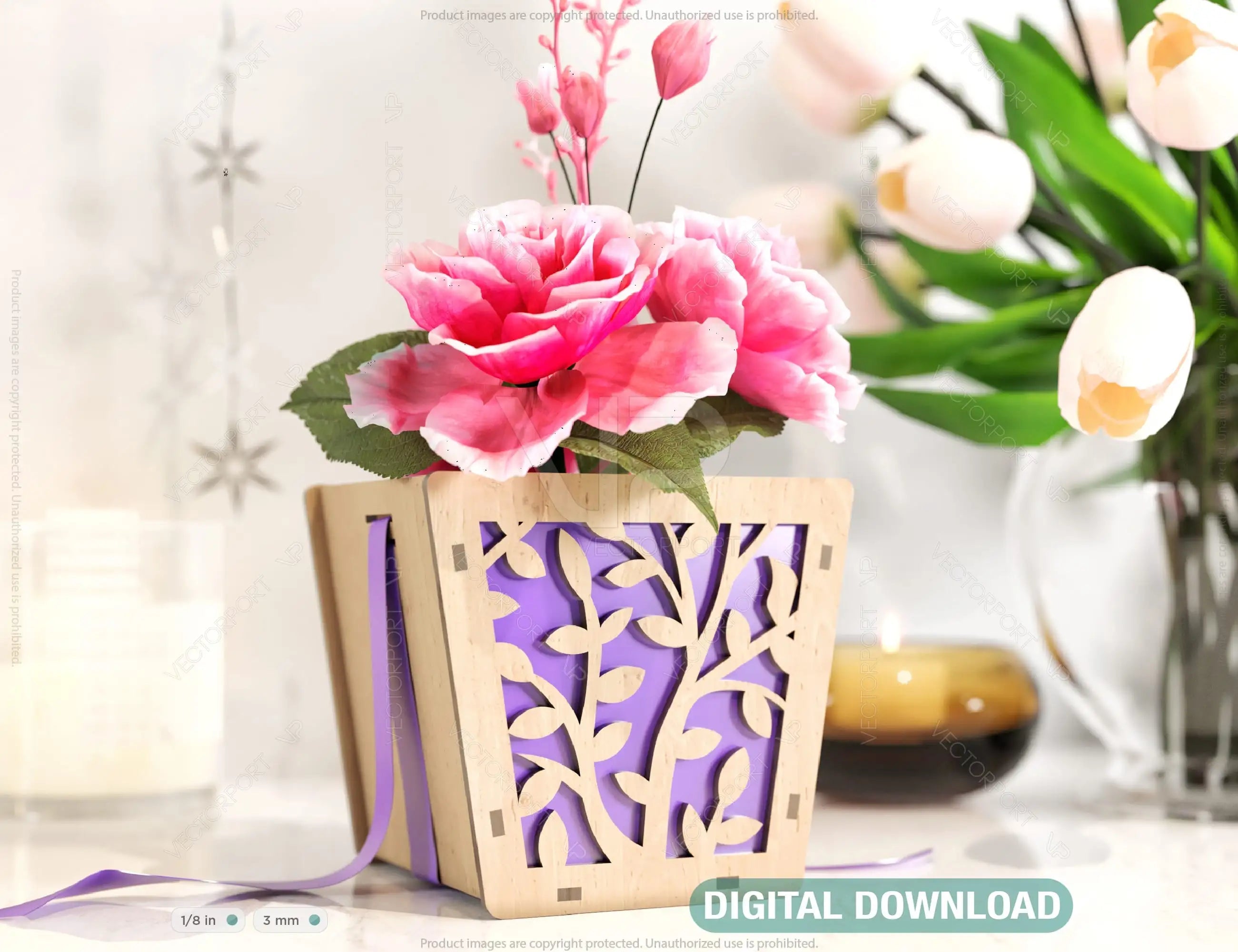 Leaves Box Laser cut Gift box Envelope Home Décor Decorative Wedding Card Box Decoration Wooden Case Invitation Box SVG |#152| VectorPort