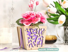 Leaves Box Laser cut Gift box Envelope Home Décor Decorative Wedding Card Box Decoration Wooden Case Invitation Box SVG |#152| VectorPort