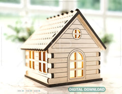 Candle Holder Wooden House Laser Cut Night Light Lamp Plywood Home Table Candle Holder Tea light Digital Download SVG |#U152|