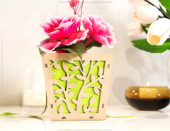 Leaves Box Laser cut Gift box Envelope Home Décor Decorative Wedding Card Box Decoration Wooden Case Invitation Box SVG |#152|